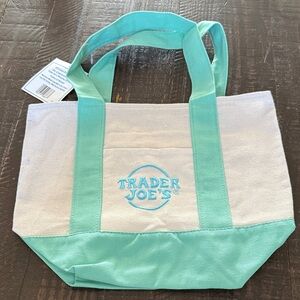 Trader Joe’s Mini Pastel Canvas Tote Bag (Mint Green)